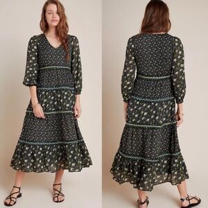 NWT Anthropologie Karoline Tiered Maxi Dress Size 6